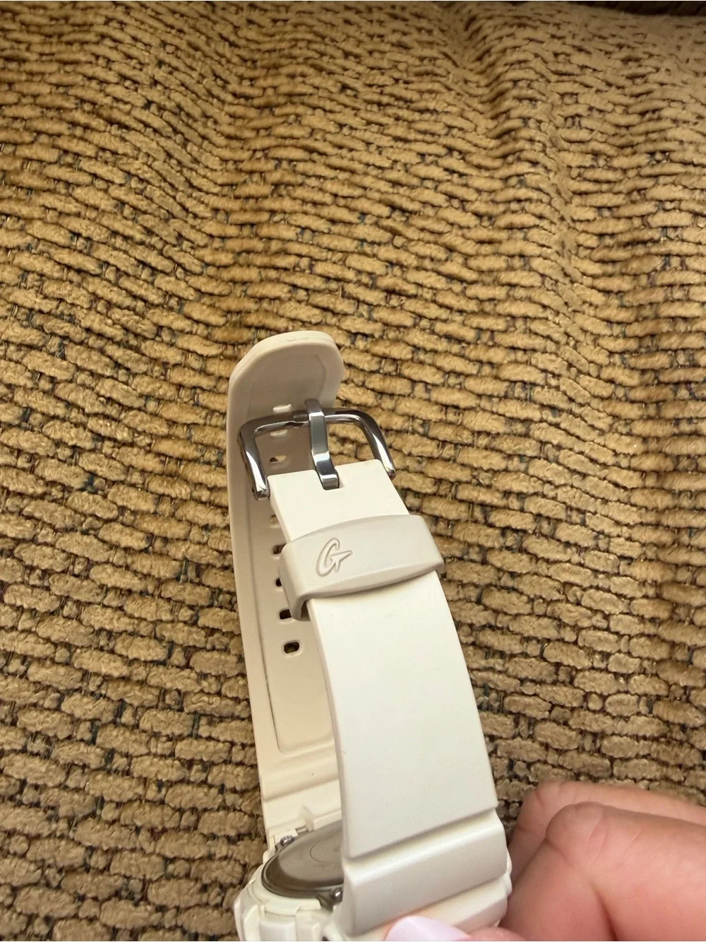 Casio Baby-G Women's Digital Watch in Cream, Off-White color